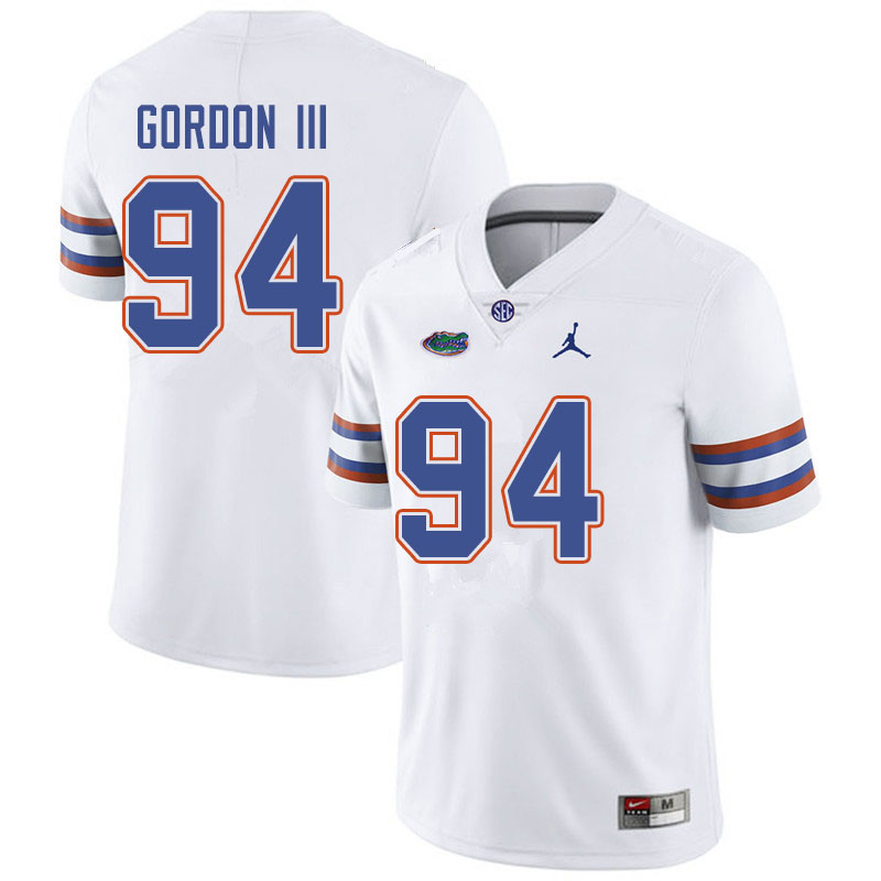 Jordan Brand Men #94 Moses Gordon III Florida Gators College Football Jerseys Sale-White - Click Image to Close
